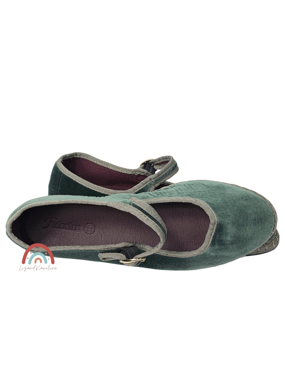 New! Madewell x Flabelus Jay Mary Janes Velvet in Green 8 - Picture 9 of 16